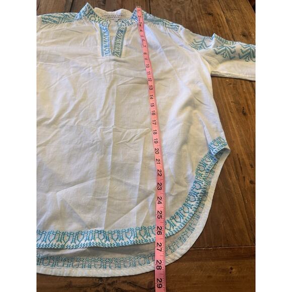 Gretchen Scott Tunic Top Size Small Embroidered Blouse Shirt Coastal Boho - Picture 9 of 16